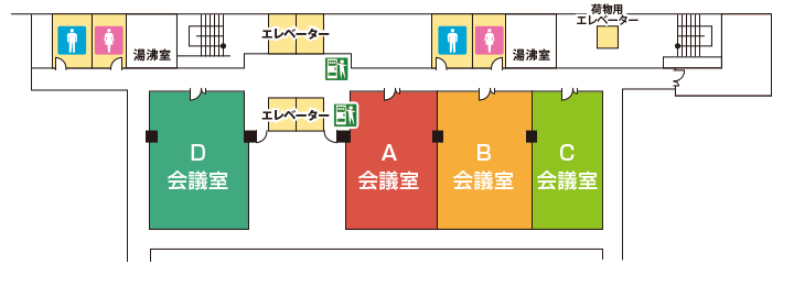 5F A・B・C・D会議室 フロア図